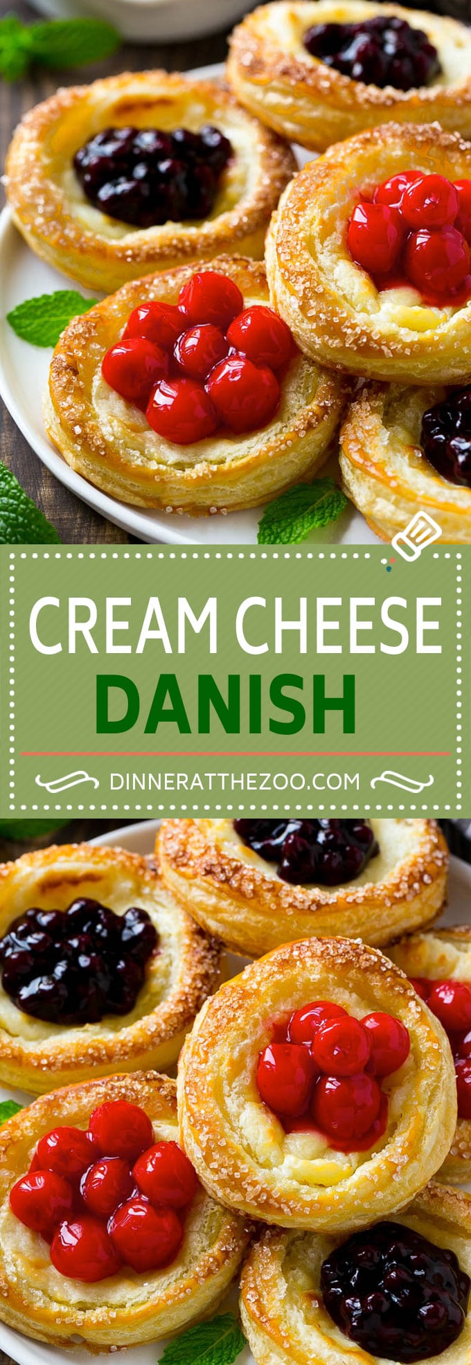 Cream Cheese Danish Recipe | Cream Cheese and Fruit Danish | Cream Cheese and Cherry Danish | Breakfast Pastries #danish #pastry #breakfast #brunch #dinneratthezoo