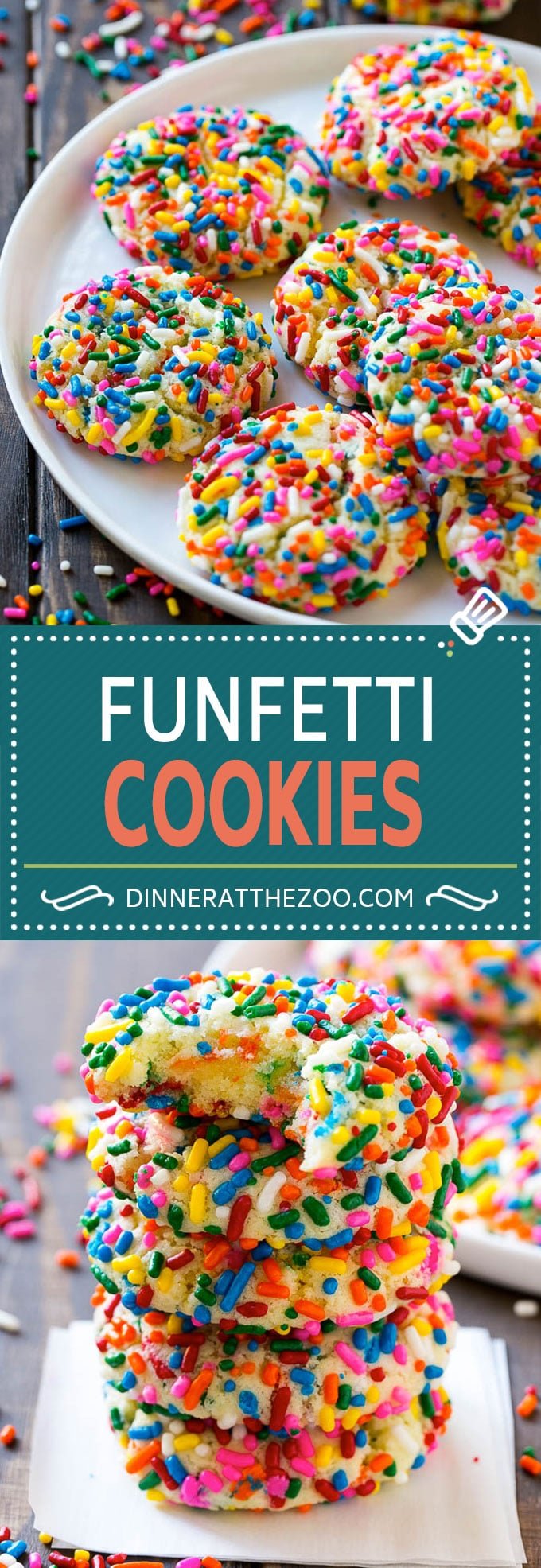 Funfetti Cookies Recipe | Funfetti Cake Mix Cookies | Sprinkle Cookies | Cake Mix Cookies #cookies #funfetti #sprinkles #dessert #dinneratthezoo
