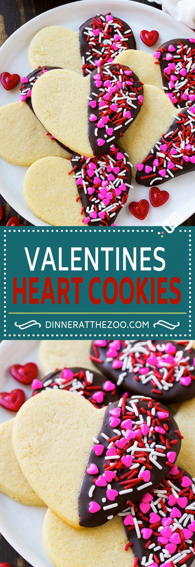 Heart Cookies Recipe | Heart Sugar Cookies | Valentine's Day Cookies | Heart Shaped Sugar Cookies | Valentine's Day Dessert #hearts #cookies #sugarcookies #valentinesday #sprinkles #dessert #dinneratthezoo