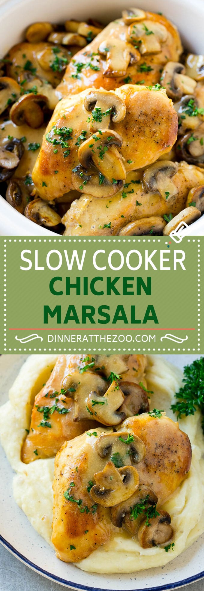 Slow Cooker Chicken Marsala Recipe | Crock Pot Chicken Marsala | Chicken with Mushrooms | Chicken Marsala Recipe #chicken #chickenmarsala #slowcooker #crockpot #dinner #dinneratthezoo
