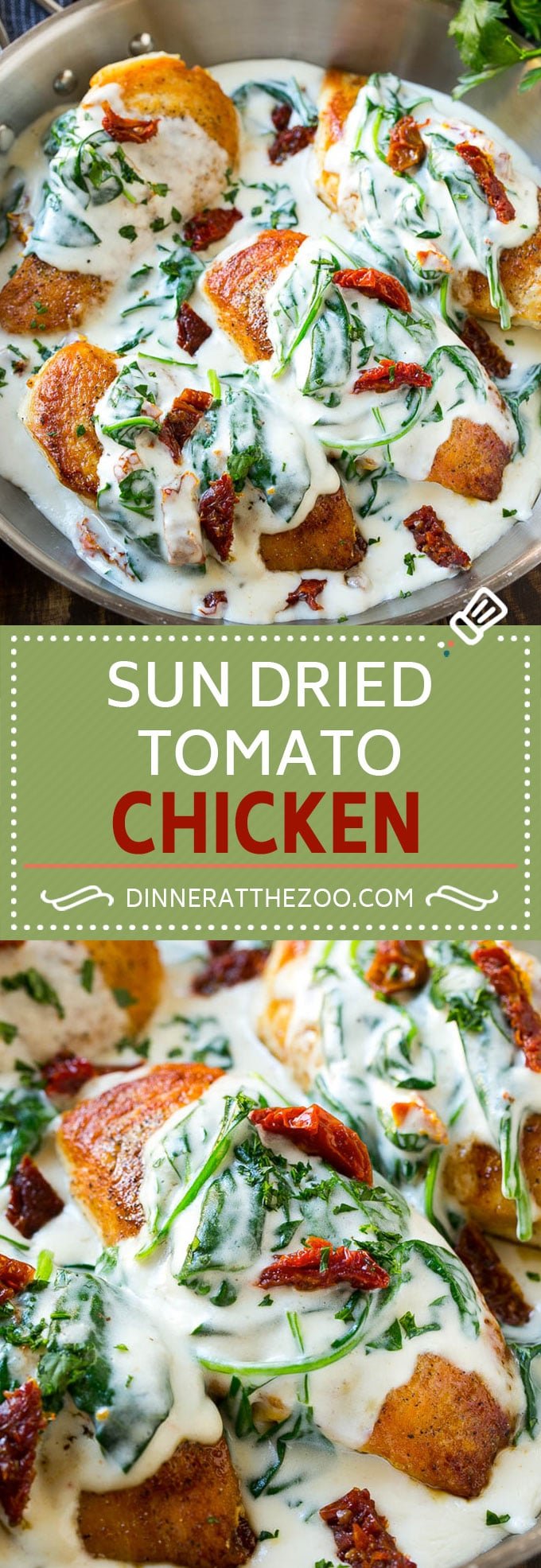 Sun Dried Tomato Chicken Recipe | Chicken in Sun Dried Tomato Sauce | Chicken with Cream Sauce | Chicken with Spinach | Italian Chicken #chicken #lowcarb #tomatoes #spinach #italianfood #dinner #dinneratthezoo