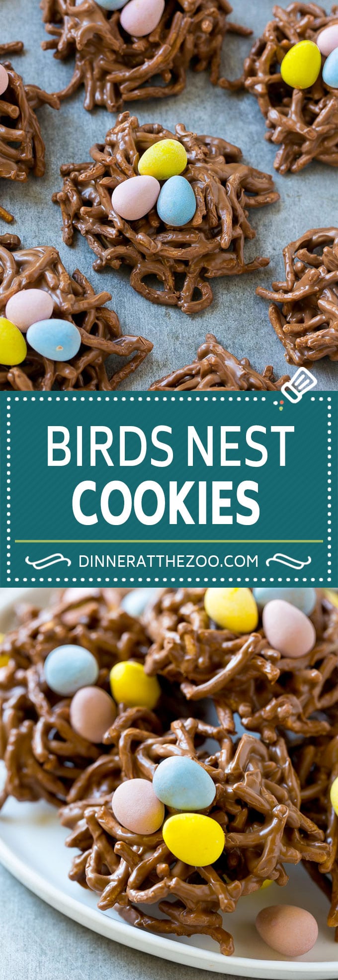 Birds Nest Cookies | Chow Mein Noodle Cookies | Easter Cookies | No Bake Cookies #cookies #easter #nobake #chocolate #dessert #dinneratthezoo