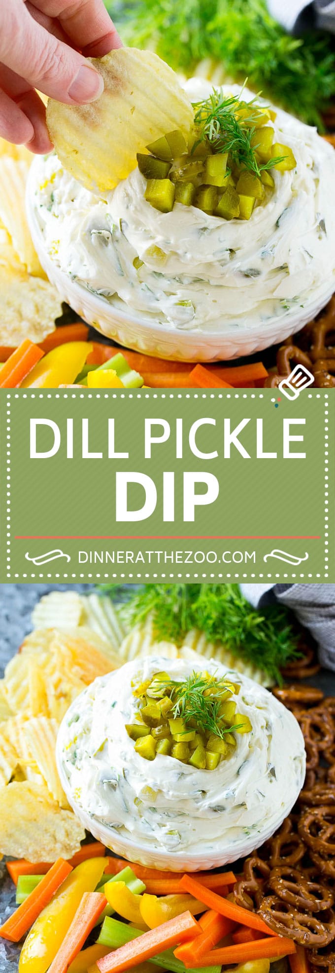 Dill Pickle Dip Recipe | Pickle Dip | Cream Cheese Dip | Pickle Appetizer #pickles #dip #appetizer #dinneratthezoo