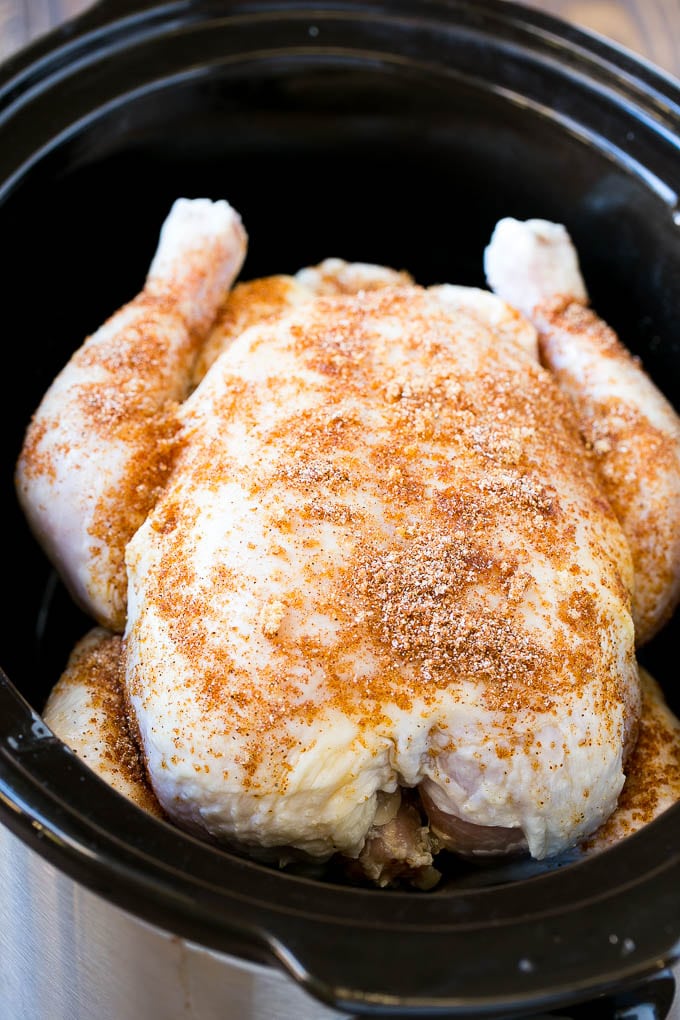 Slow Cooker Whole Chicken - Dinner at the Zoo