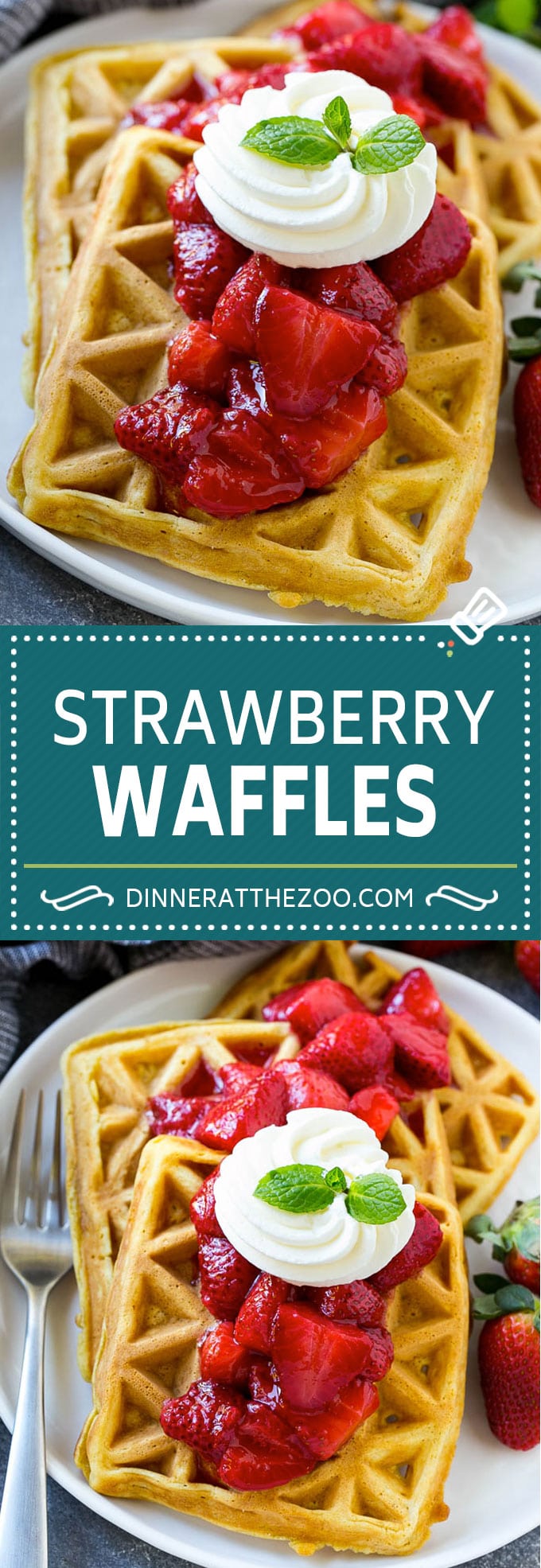Strawberry Waffles | Homemade Waffles Recipe | Waffles with Strawberry Sauce | Homemade Strawberry Sauce #strawberry #waffles #breakfast #dinneratthezoo