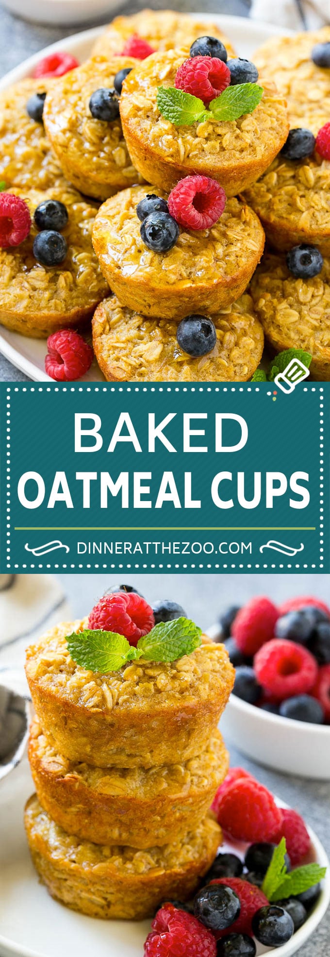 Baked Oatmeal Cups Recipe | Baked Oatmeal | Meal Prep Oatmeal | Oatmeal Muffins #oatmeal #breakfast #dinneratthezoo