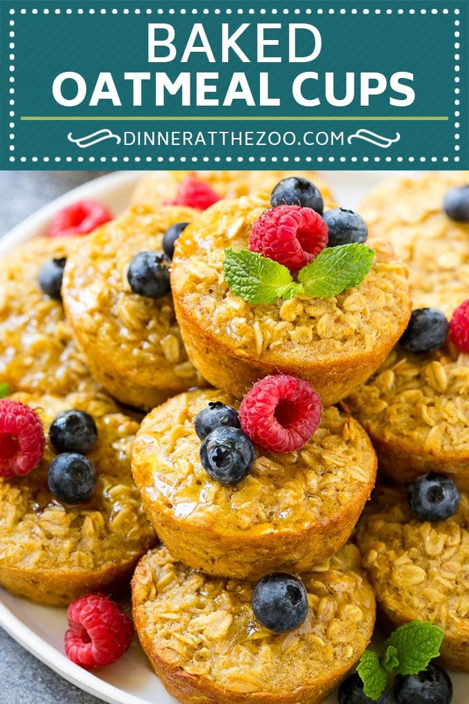 Baked Oatmeal Cups Recipe | Baked Oatmeal | Meal Prep Oatmeal | Oatmeal Muffins #oatmeal #breakfast #dinneratthezoo