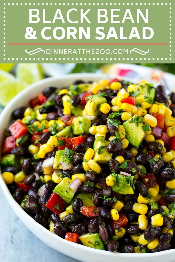 Black Bean and Corn Salad Recipe | Mexican Salad | Black Bean Salad | Bean Salad #salad #beans #corn #mexicanfood #dinneratthezoo