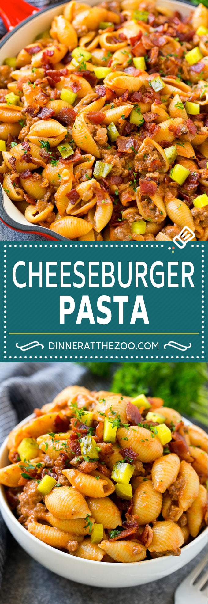 Cheeseburger Pasta | Hamburger Pasta | Ground Beef Pasta #cheeseburger #bacon #pasta #dinneratthezoo