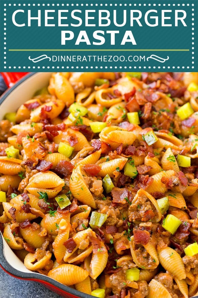 Cheeseburger Pasta | Hamburger Pasta | Ground Beef Pasta #cheeseburger #bacon #pasta #dinneratthezoo