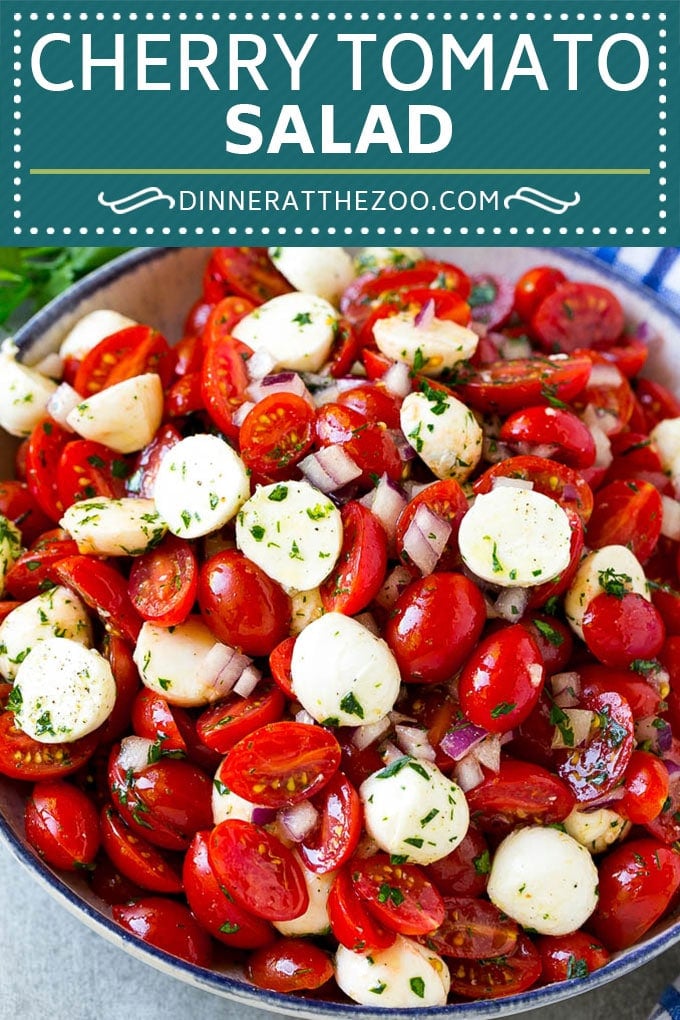 Cherry Tomato Salad Recipe | Tomato Mozzarella Salad | Caprese Salad | Tomato Salad #tomatoes #salad #tomatosalad #caprese #dinneratthezoo