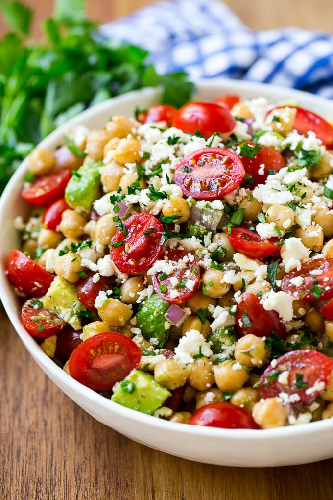 Chickpea Salad With Cucumber And Tomato