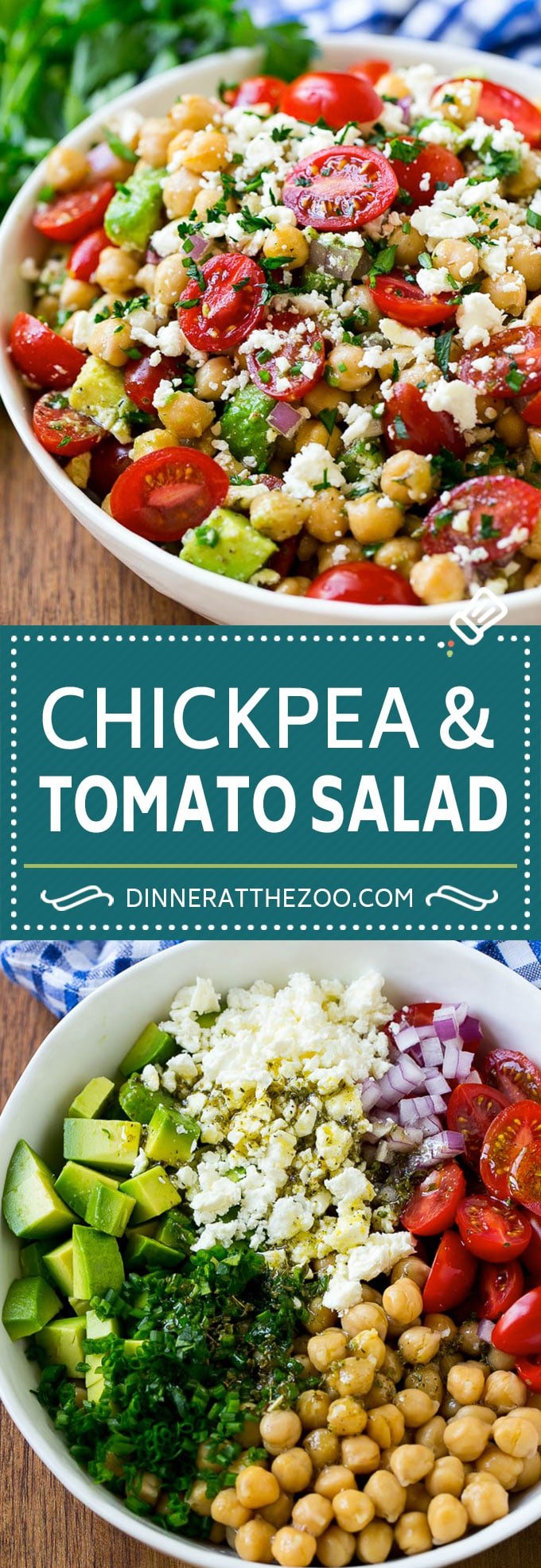 Chickpea Salad Recipe | Chickpea and Tomato Salad | Chickpea Avocado Salad | Summer Salad #salad #summer #recipes #dinneratthezoo