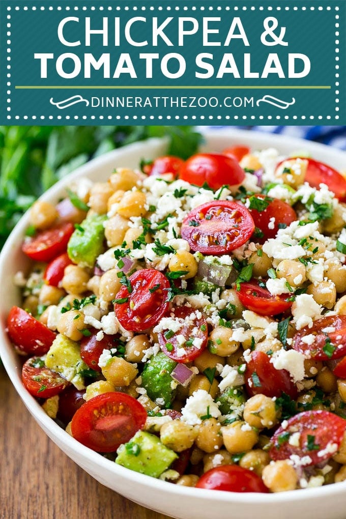 Chickpea Salad Recipe | Chickpea and Tomato Salad | Chickpea Avocado Salad | Summer Salad #salad #summer #recipes #dinneratthezoo