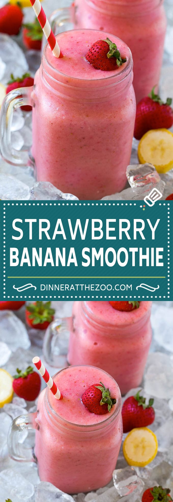 Strawberry Banana Smoothie Recipe | Strawberry Smoothie #strawberry #banana #smoothie #drink #dinneratthezoo