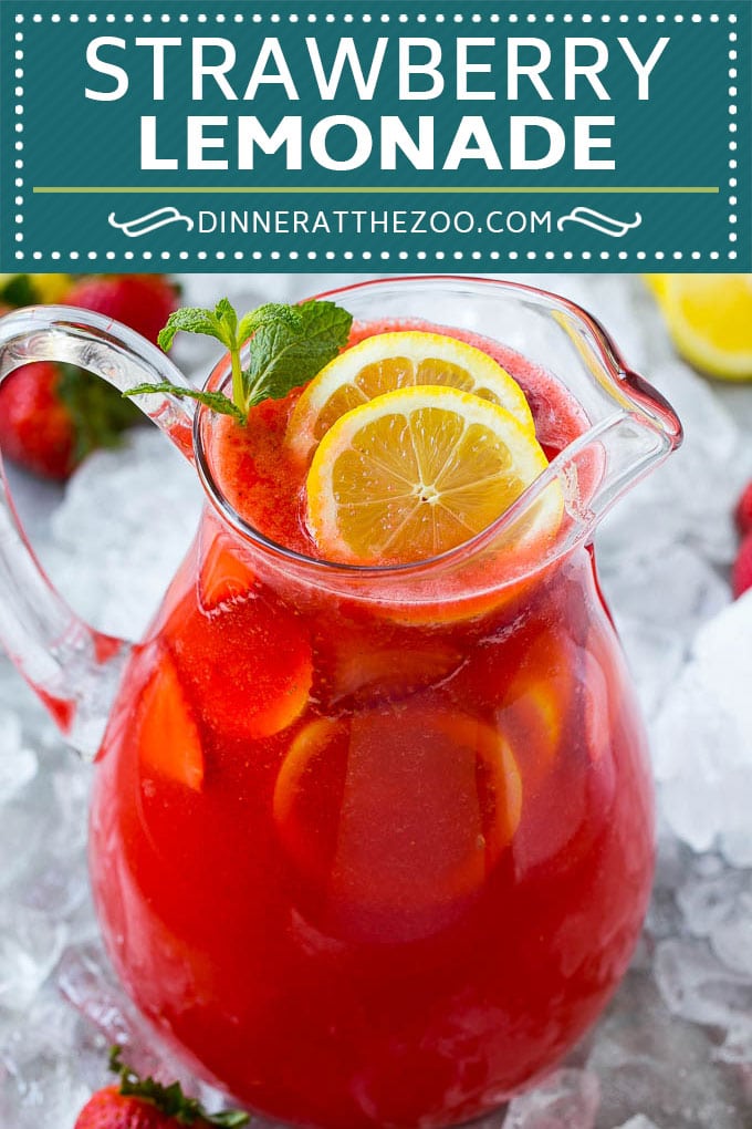 Strawberry Lemonade Recipe | Homemade Lemonade | Strawberry Drink Recipe #lemonade #strawberries #drink #dinneratthezoo