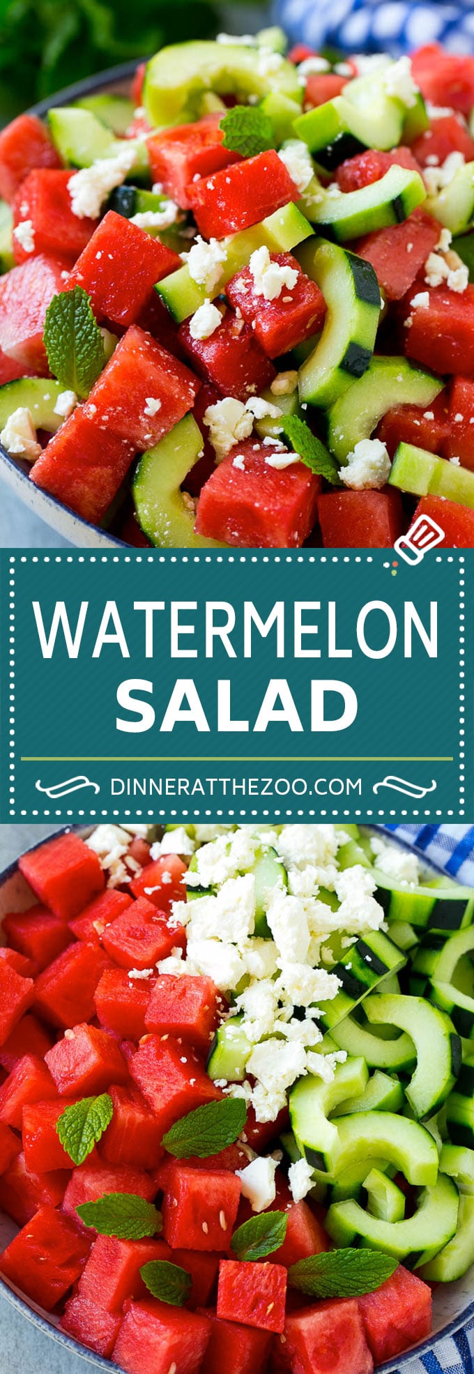 Watermelon Salad Recipe | Watermelon Feta Salad | Watermelon Cucumber Salad #watermelon #cucumber #salad #dinneratthezoo