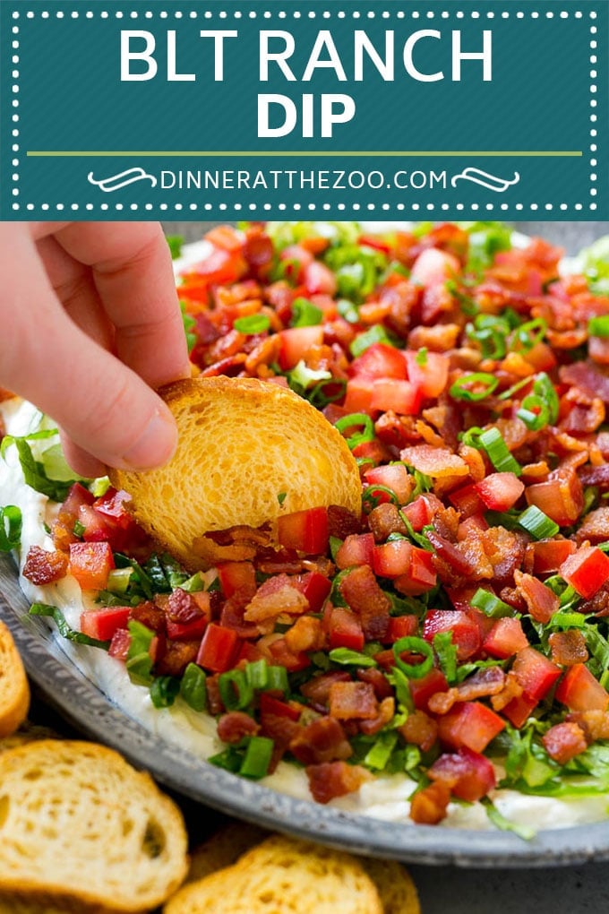 BLT Dip Recipe | Bacon Dip Recipe | Ranch Dip #dip #ranch #bacon #lettuce #tomato #appetizer #dinneratthezoo