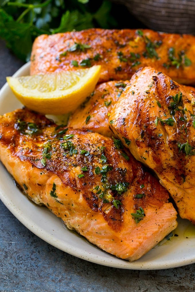 Marinated Salmon with Garlic and Herbs - Dinner at the Zoo