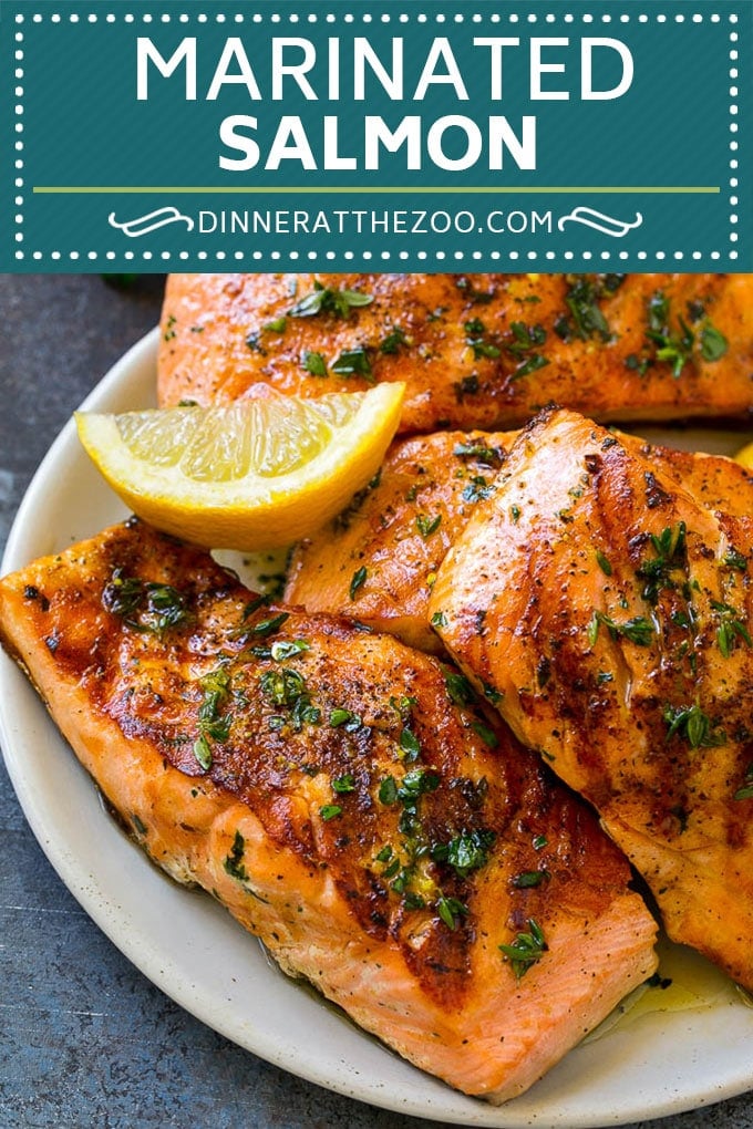 Marinated Salmon Recipe | Grilled Salmon | Garlic and Herb Salmon #salmon #grilling #marinade #fish #dinner #dinneratthezoo