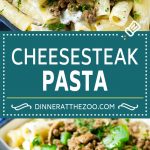 Philly Cheesesteak Pasta | Ground Beef Pasta | Creamy Pasta #phillycheesesteak #beef #pasta #peppers #mushrooms #dinner #dinneratthezoo