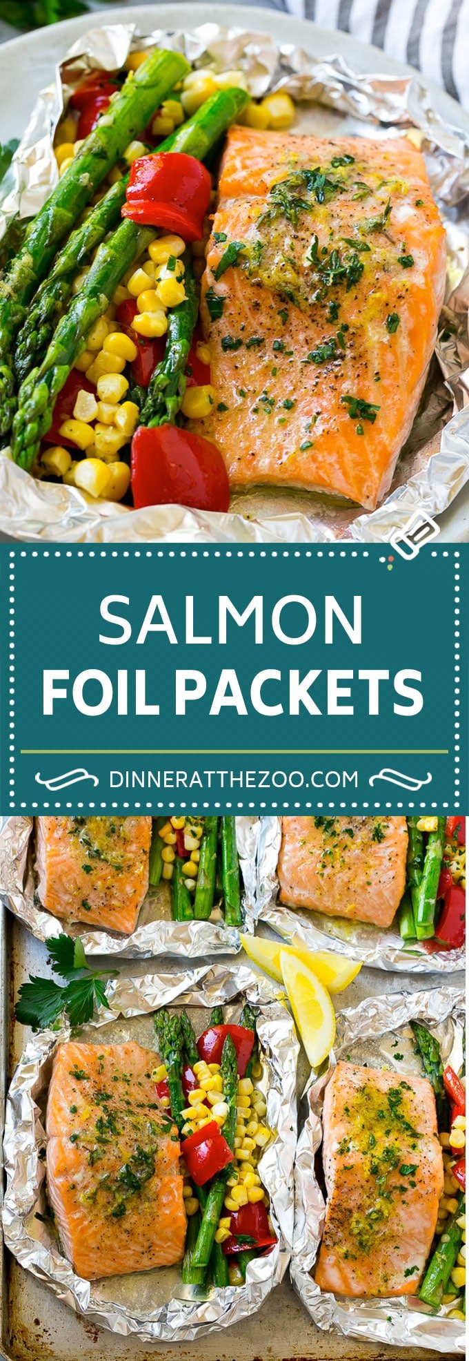 Salmon Foil Packets Recipe | Grilled Salmon | Salmon and Vegetables #salmon #grilling #asparagus #corn #dinner #dinneratthezoo