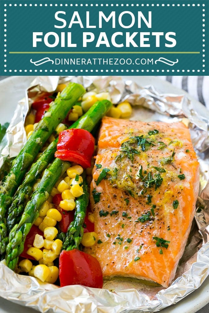 Salmon Foil Packets Recipe | Grilled Salmon | Salmon and Vegetables #salmon #grilling #asparagus #corn #dinner #dinneratthezoo