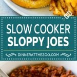 Slow Cooker Sloppy Joes Recipe | Crock Pot Sloppy Joes | Homemade Sloppy Joes #beef #slowcooker #crockpot #sandwich #dinneratthezoo