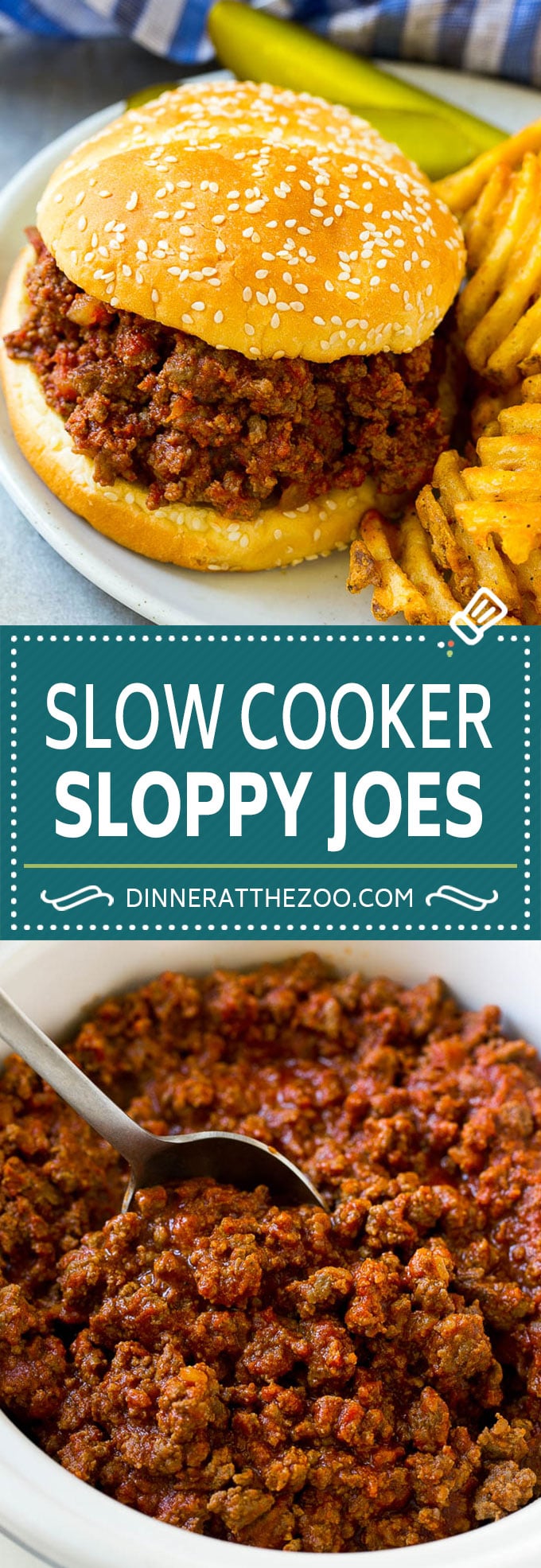 Slow Cooker Sloppy Joes Recipe | Crock Pot Sloppy Joes | Homemade Sloppy Joes #beef #slowcooker #crockpot #sandwich #dinneratthezoo