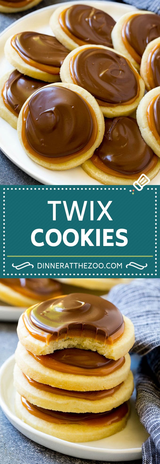 Twix Cookies Recipe | Chocolate Caramel Cookies | Shortbread Cookies #cookies #baking #caramel #chocolate #dessert #dinneratthezoo