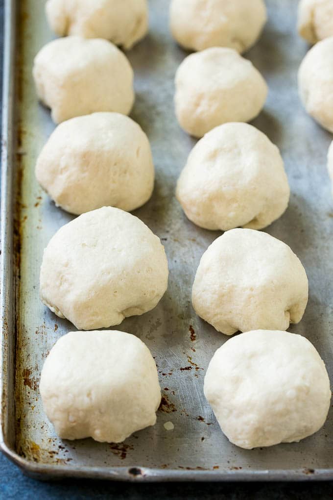 Biscuit dough wrapped around cheddar cheese.