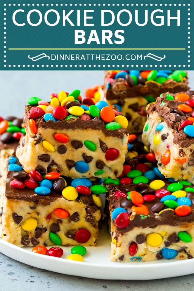 Cookie Dough Bars Recipe | Chocolate Chip Cookie Dough | Cookie Bars #cookiedough #cookies #cookiebars #chocolate #dessert #dinneratthezoo