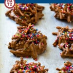 These no bake haystack cookies combine chow mein noodles, milk chocolate and butterscotch chips to make decadent treats that are always a huge hit.