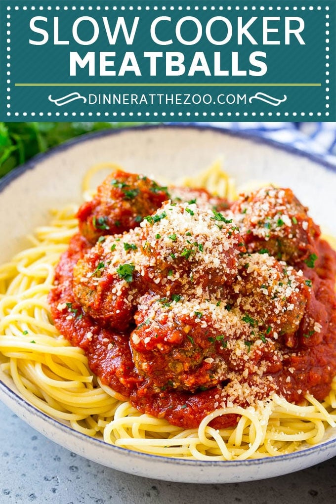 Slow Cooker Meatballs Recipe | Crock Pot Meatballs | Italian Meatballs | Spaghetti and Meatballs #meatballs #slowcooker #crockpot #dinner #dinneratthezoo #italian