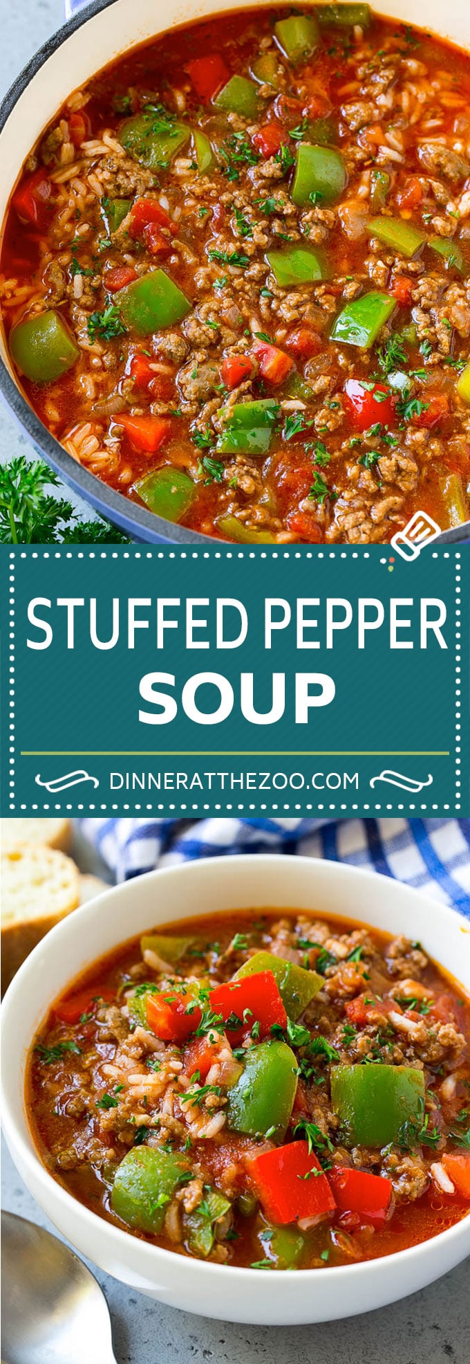 Stuffed Pepper Soup Recipe | Beef and Rice Soup | Stuffed Peppers #peppers #soup #beef #rice #dinner #dinneratthezoo
