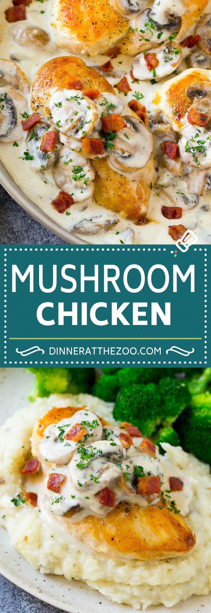 Mushroom Chicken Recipe | Chicken with Mushrooms | Chicken in Mushroom Sauce #chicken #mushrooms #bacon #dinner #dinneratthezoo