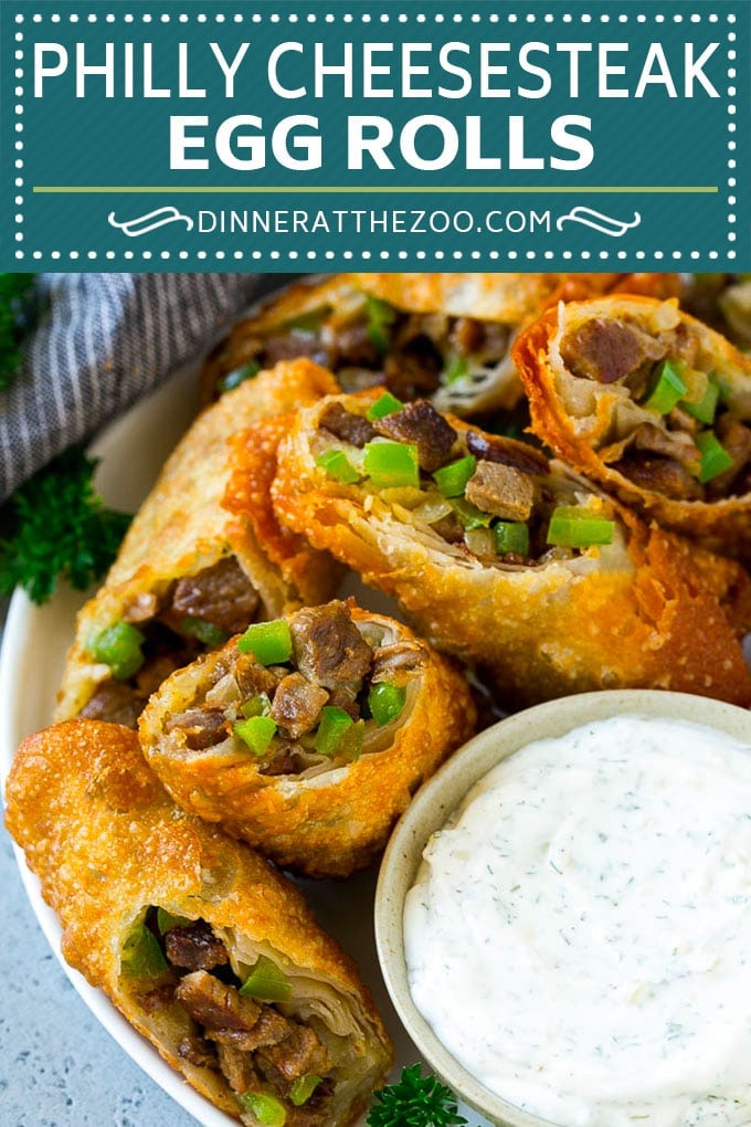 Philly Cheesesteak Egg Rolls | Beef Egg Rolls | Philly Cheesesteak Appetizer #steak #cheese #appetizer #snack #dinneratthezoo