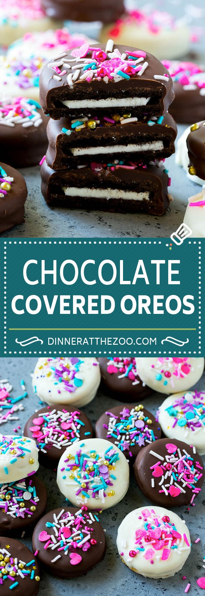 Chocolate Covered Oreos Recipe | Oreo Cookies | Chocolate Dipped Oreos #oreo #cookies #chocolate #sprinkles #dessert #dinneratthezoo