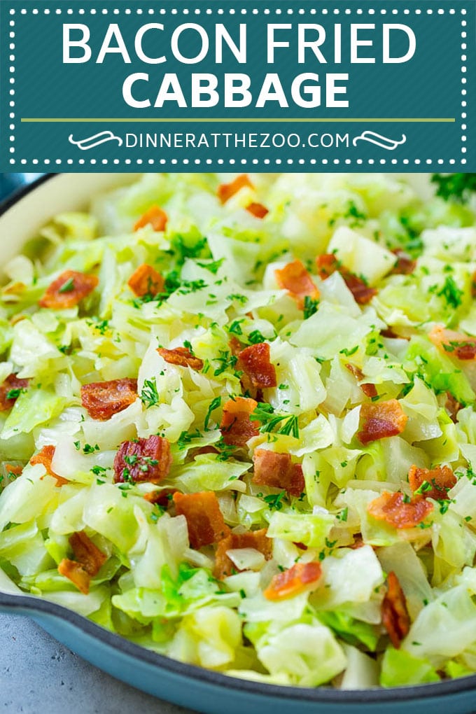 Fried Cabbage Recipe | Cabbage with Bacon | Cabbage Side Dish #cabbage #bacon #sidedish #lowcarb #keto #dinneratthezoo