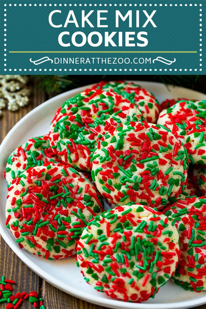 Cake Mix Cookies Recipe | Sprinkle Cookies | Christmas Cookies #cookies #christmas #sprinkles #dessert #baking #dinneratthezoo