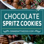 Chocolate Spritz Cookies | Christmas Cookies | Spritz Cookies #christmas #cookies #chocolate #sprinkles #baking #dessert #dinneratthezoo