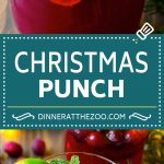 This Christmas punch is a blend of pomegranate, lime and cranberry, all mixed together into a fizzy beverage.