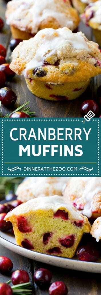 Cranberry Muffins with Orange Glaze - Dinner at the Zoo