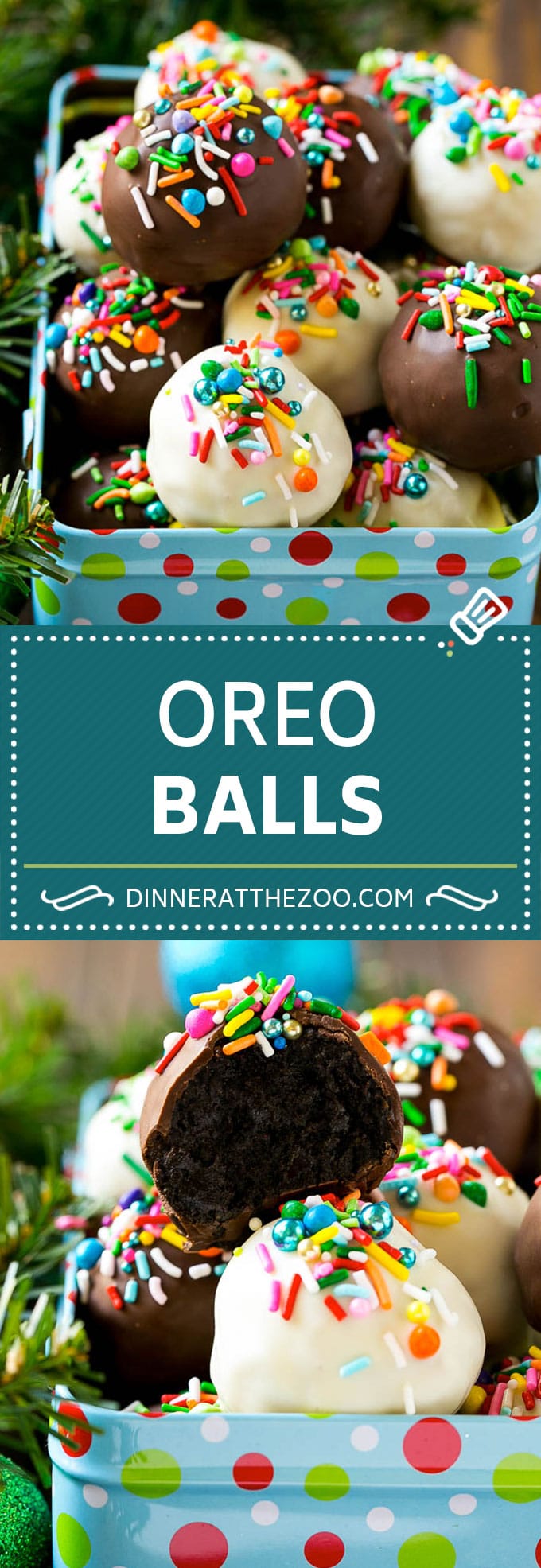 Oreo Balls Recipe | Oreo Truffles | Homemade Candy #truffles #candy #oreos #chocolate #sprinkles #dessert #christmas #dinneratthezoo