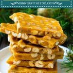 This recipe for homemade peanut brittle is a buttery, crispy confection loaded with roasted peanuts.