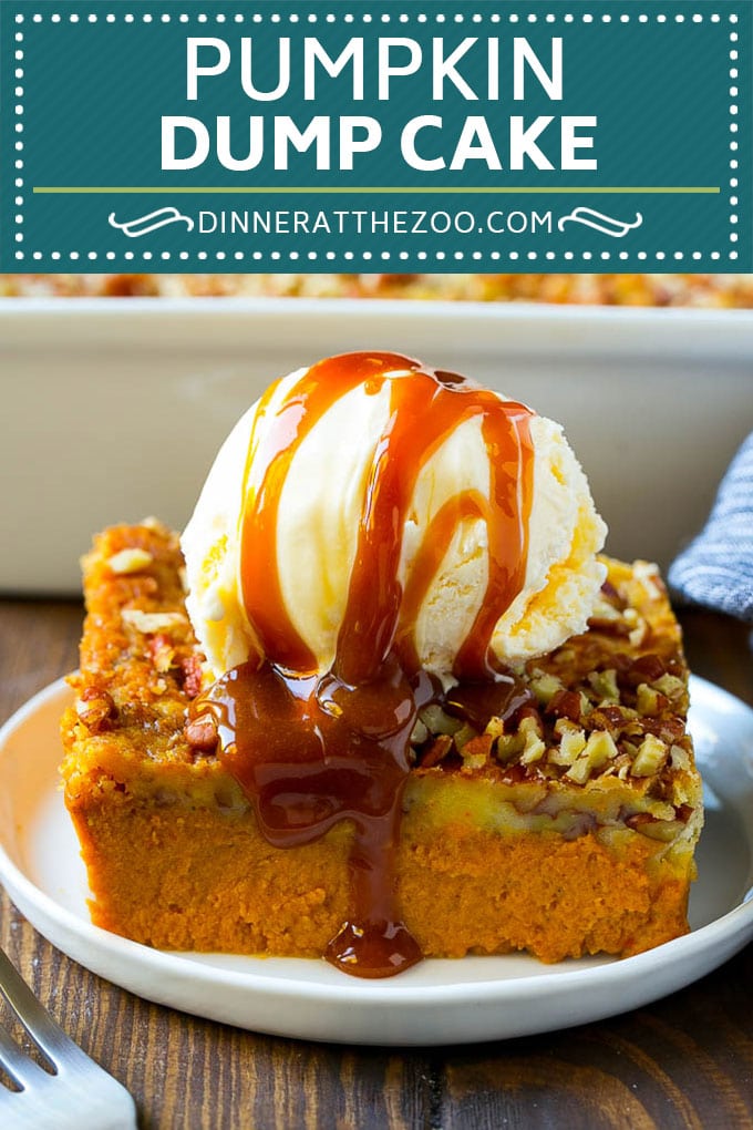 Pumpkin Dump Cake Recipe | Pumpkin Cake | Pumpkin Pie #pumpkin #cake #pecans #fall #thanksgiving #dessert #dinneratthezoo