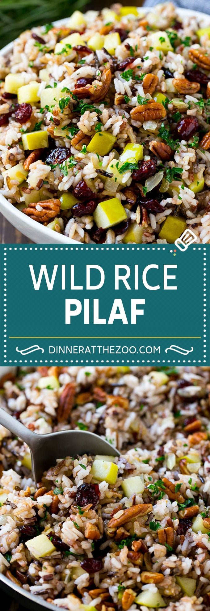 Wild Rice Pilaf Recipe | Thanksgiving Side Dish | Rice Pilaf #rice #apple #cranberry #fall #glutenfree #thanksgiving #dinneratthezoo