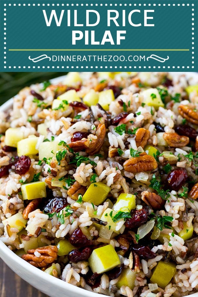 Wild Rice Pilaf Recipe | Thanksgiving Side Dish | Rice Pilaf #rice #apple #cranberry #fall #glutenfree #thanksgiving #dinneratthezoo