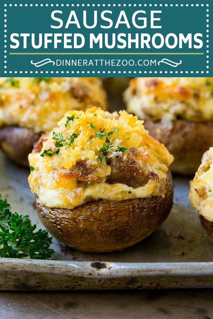 Sausage Stuffed Mushrooms Recipe | Stuffed Mushrooms | Mushroom Appetizer #mushrooms #sausage #appetizer #lowcarb #keto #dinneratthezoo
