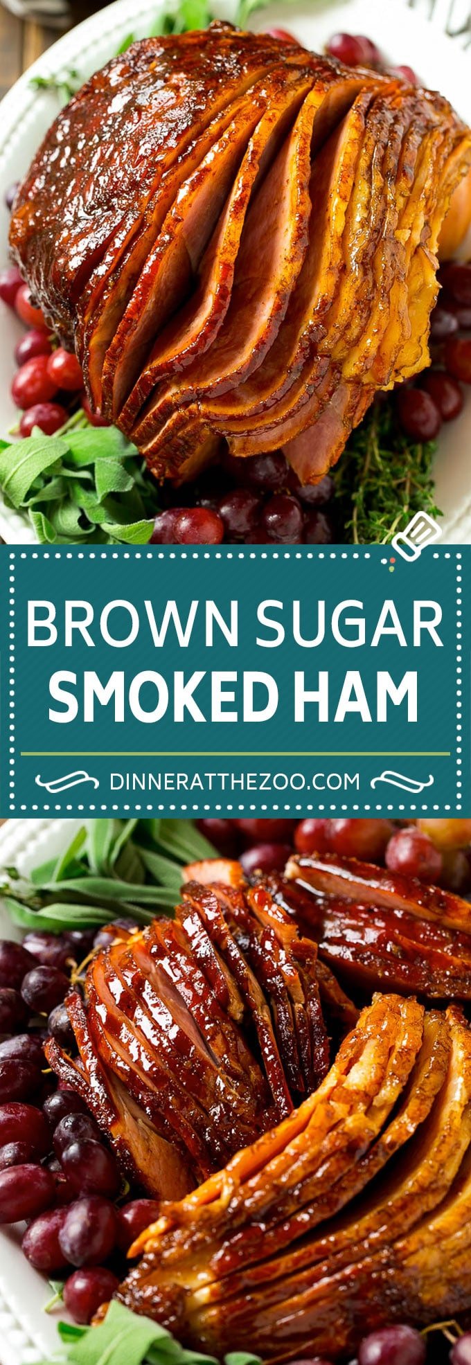 Brown Sugar Smoked Ham Recipe | Holiday Ham Recipe | Brown Sugar Glazed Ham #ham #christmas #thanksgiving #easter #smoker #dinner #brownsugar #dinneratthezoo #glutenfree